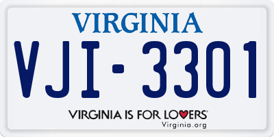 VA license plate VJI3301