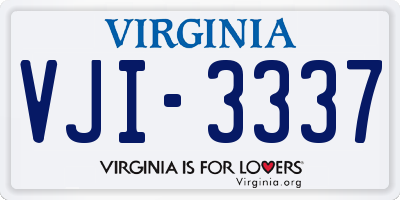 VA license plate VJI3337