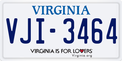 VA license plate VJI3464