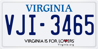 VA license plate VJI3465