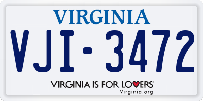 VA license plate VJI3472