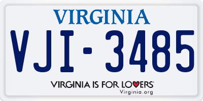 VA license plate VJI3485