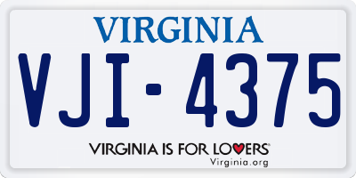 VA license plate VJI4375