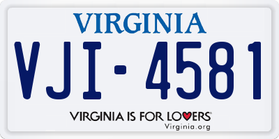 VA license plate VJI4581