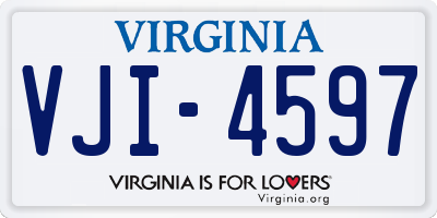 VA license plate VJI4597