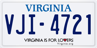 VA license plate VJI4721