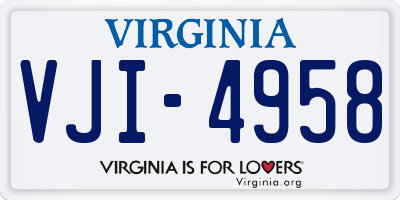 VA license plate VJI4958
