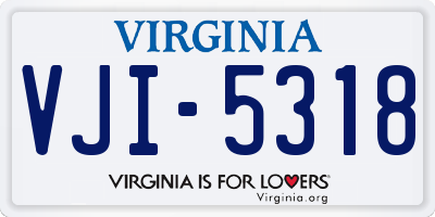 VA license plate VJI5318