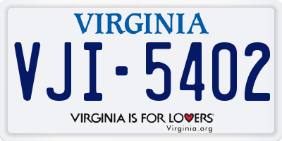VA license plate VJI5402