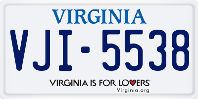 VA license plate VJI5538