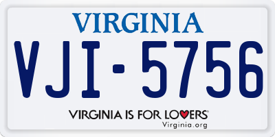 VA license plate VJI5756