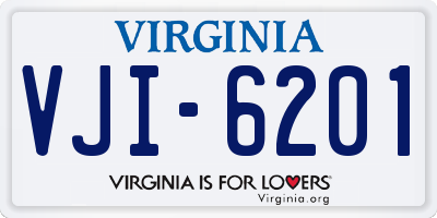 VA license plate VJI6201