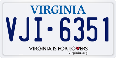 VA license plate VJI6351