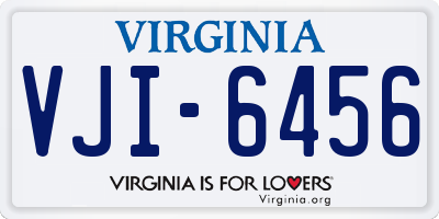 VA license plate VJI6456
