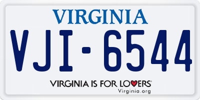 VA license plate VJI6544