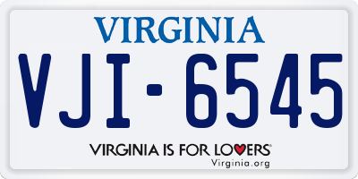 VA license plate VJI6545