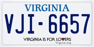 VA license plate VJI6657