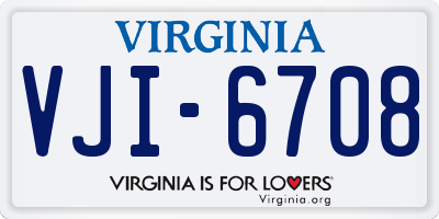 VA license plate VJI6708