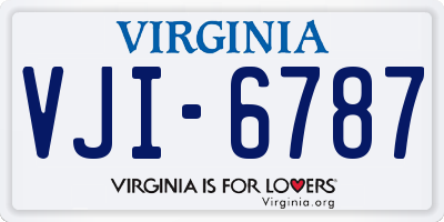VA license plate VJI6787