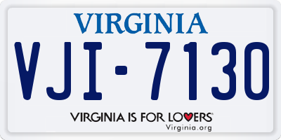 VA license plate VJI7130