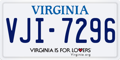 VA license plate VJI7296