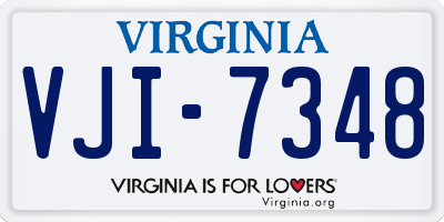 VA license plate VJI7348