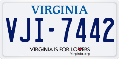 VA license plate VJI7442