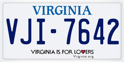 VA license plate VJI7642