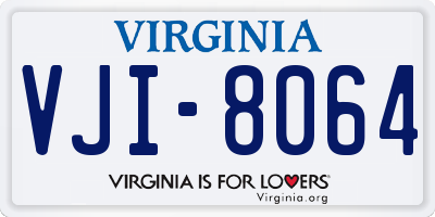 VA license plate VJI8064