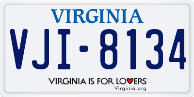 VA license plate VJI8134