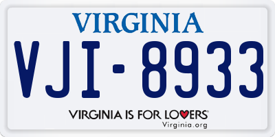 VA license plate VJI8933
