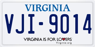 VA license plate VJI9014