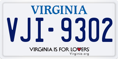 VA license plate VJI9302