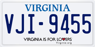VA license plate VJI9455