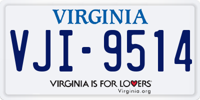 VA license plate VJI9514