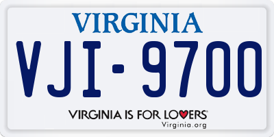 VA license plate VJI9700