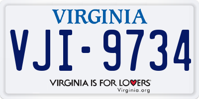 VA license plate VJI9734