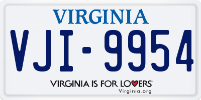 VA license plate VJI9954