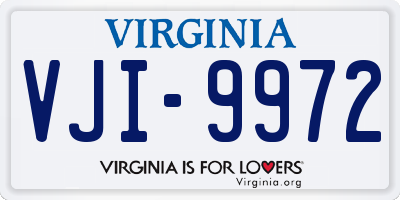 VA license plate VJI9972