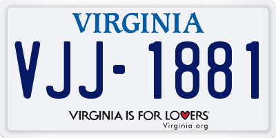 VA license plate VJJ1881