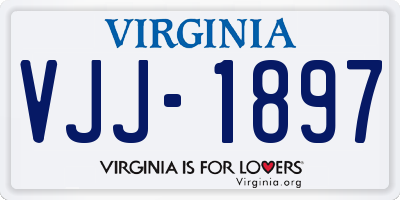 VA license plate VJJ1897