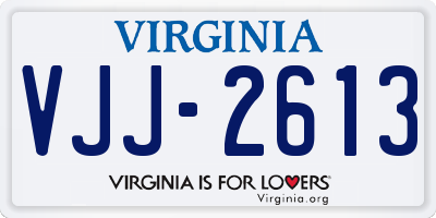 VA license plate VJJ2613