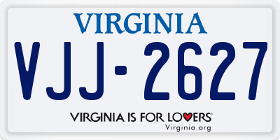 VA license plate VJJ2627