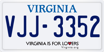 VA license plate VJJ3352