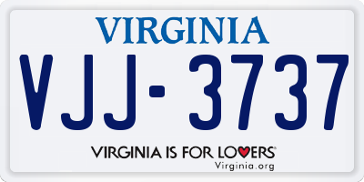 VA license plate VJJ3737