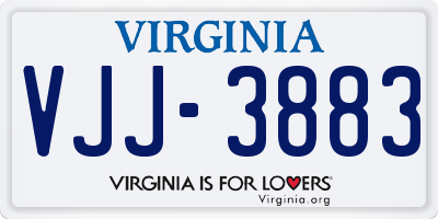 VA license plate VJJ3883