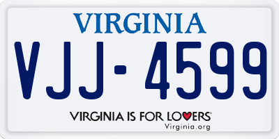 VA license plate VJJ4599