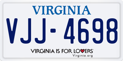VA license plate VJJ4698