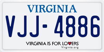 VA license plate VJJ4886