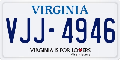 VA license plate VJJ4946